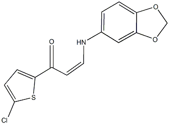 3-(1,3-benzodioxol-5-ylamino)-1-(5-chloro-2-thienyl)-2-propen-1-one Struktur
