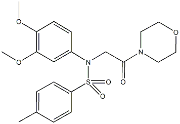 N-(3,4-dimethoxyphenyl)-4-methyl-N-[2-(4-morpholinyl)-2-oxoethyl]benzenesulfonamide Structure