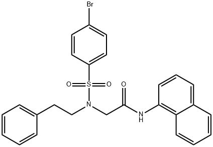 2-[[(4-bromophenyl)sulfonyl](2-phenylethyl)amino]-N-naphthalen-1-ylacetamide Structure