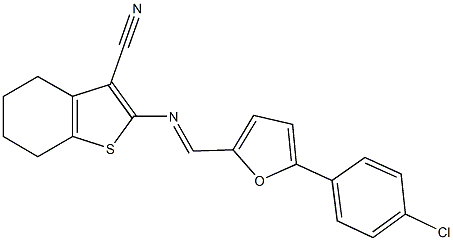 2-({[5-(4-chlorophenyl)-2-furyl]methylene}amino)-4,5,6,7-tetrahydro-1-benzothiophene-3-carbonitrile,332356-46-4,结构式