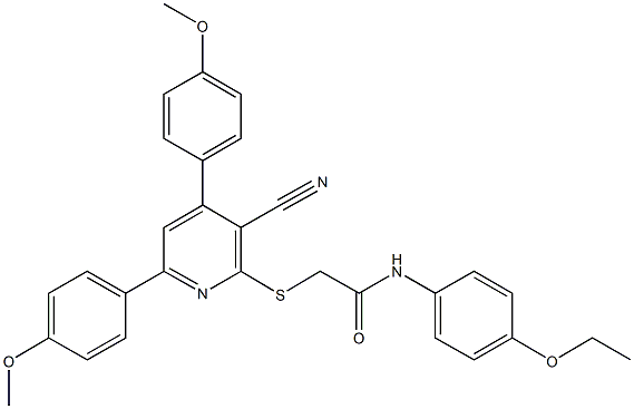 2-{[3-cyano-4,6-bis(4-methoxyphenyl)-2-pyridinyl]sulfanyl}-N-(4-ethoxyphenyl)acetamide|