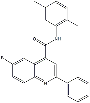 N-(2,5-dimethylphenyl)-6-fluoro-2-phenyl-4-quinolinecarboxamide,332372-75-5,结构式