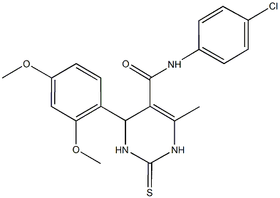 N-(4-chlorophenyl)-4-(2,4-dimethoxyphenyl)-6-methyl-2-thioxo-1,2,3,4-tetrahydro-5-pyrimidinecarboxamide Struktur