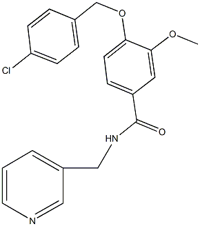 4-[(4-chlorobenzyl)oxy]-3-methoxy-N-(3-pyridinylmethyl)benzamide Structure