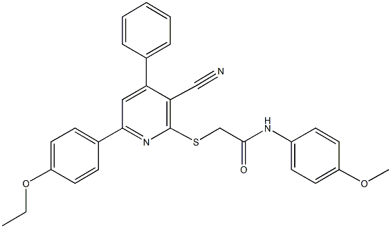 2-{[3-cyano-6-(4-ethoxyphenyl)-4-phenyl-2-pyridinyl]sulfanyl}-N-(4-methoxyphenyl)acetamide|