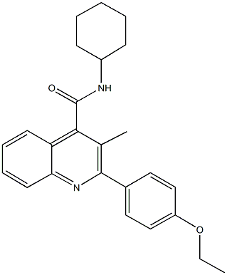N-cyclohexyl-2-(4-ethoxyphenyl)-3-methyl-4-quinolinecarboxamide Structure