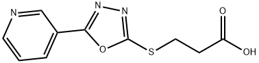 3-[(5-pyridin-3-yl-1,3,4-oxadiazol-2-yl)sulfanyl]propanoic acid 化学構造式