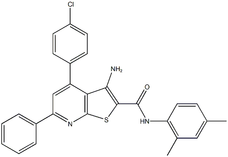 3-amino-4-(4-chlorophenyl)-N-(2,4-dimethylphenyl)-6-phenylthieno[2,3-b]pyridine-2-carboxamide Structure