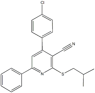 4-(4-chlorophenyl)-2-(isobutylsulfanyl)-6-phenylnicotinonitrile Structure