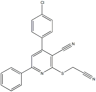 4-(4-chlorophenyl)-2-[(cyanomethyl)sulfanyl]-6-phenylnicotinonitrile Structure