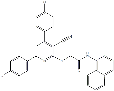 2-{[4-(4-chlorophenyl)-3-cyano-6-(4-methoxyphenyl)-2-pyridinyl]sulfanyl}-N-(1-naphthyl)acetamide,332377-86-3,结构式