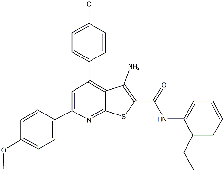 332378-05-9 3-amino-4-(4-chlorophenyl)-N-(2-ethylphenyl)-6-(4-methoxyphenyl)thieno[2,3-b]pyridine-2-carboxamide