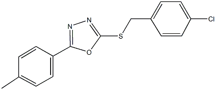 4-chlorobenzyl 5-(4-methylphenyl)-1,3,4-oxadiazol-2-yl sulfide Struktur