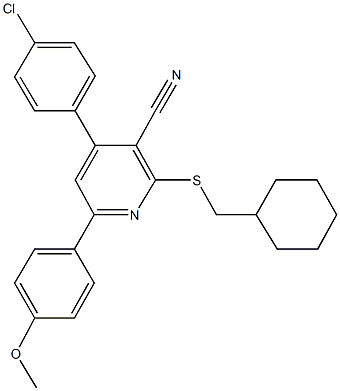 4-(4-chlorophenyl)-2-[(cyclohexylmethyl)sulfanyl]-6-(4-methoxyphenyl)nicotinonitrile|