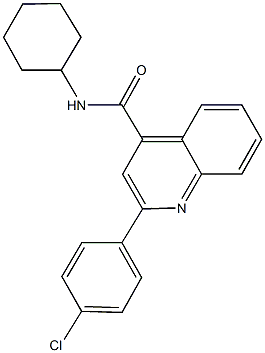 2-(4-chlorophenyl)-N-cyclohexyl-4-quinolinecarboxamide,332381-75-6,结构式