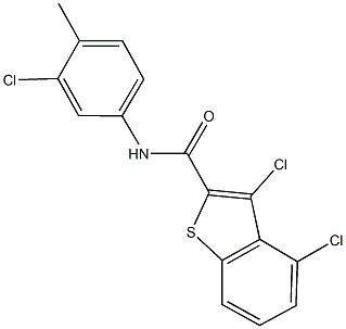 3,4-dichloro-N-(3-chloro-4-methylphenyl)-1-benzothiophene-2-carboxamide 化学構造式