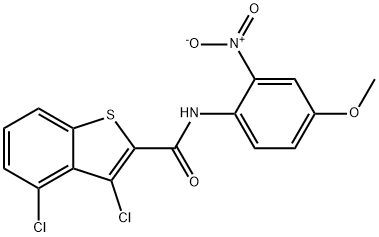 3,4-dichloro-N-[2-nitro-4-(methyloxy)phenyl]-1-benzothiophene-2-carboxamide Struktur