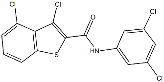 3,4-dichloro-N-(3,5-dichlorophenyl)-1-benzothiophene-2-carboxamide 化学構造式