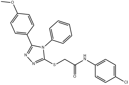 N-(4-chlorophenyl)-2-{[5-(4-methoxyphenyl)-4-phenyl-4H-1,2,4-triazol-3-yl]sulfanyl}acetamide 结构式