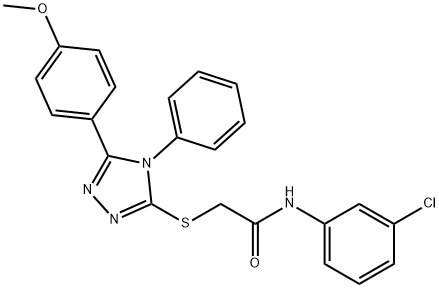 N-(3-chlorophenyl)-2-{[5-(4-methoxyphenyl)-4-phenyl-4H-1,2,4-triazol-3-yl]sulfanyl}acetamide,332384-92-6,结构式