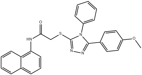2-{[5-(4-methoxyphenyl)-4-phenyl-4H-1,2,4-triazol-3-yl]sulfanyl}-N-(1-naphthyl)acetamide 化学構造式