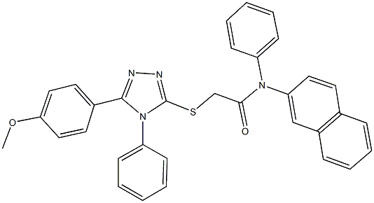 2-{[5-(4-methoxyphenyl)-4-phenyl-4H-1,2,4-triazol-3-yl]sulfanyl}-N-(2-naphthyl)-N-phenylacetamide Structure