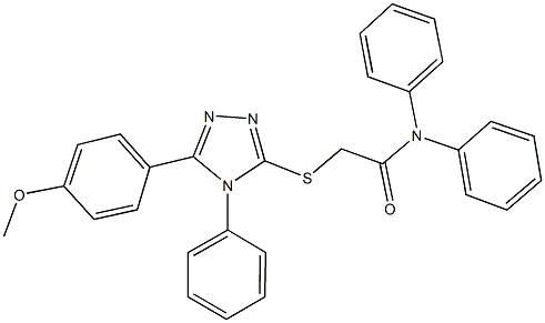 2-{[5-(4-methoxyphenyl)-4-phenyl-4H-1,2,4-triazol-3-yl]sulfanyl}-N,N-diphenylacetamide 化学構造式