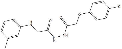 2-(4-chlorophenoxy)-N'-(3-toluidinoacetyl)acetohydrazide Structure