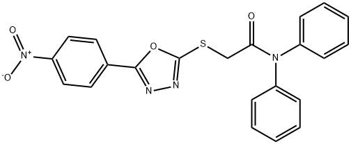 2-[(5-{4-nitrophenyl}-1,3,4-oxadiazol-2-yl)sulfanyl]-N,N-diphenylacetamide Structure