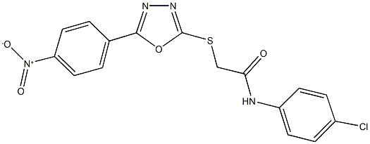 N-(4-chlorophenyl)-2-[(5-{4-nitrophenyl}-1,3,4-oxadiazol-2-yl)sulfanyl]acetamide,332385-23-6,结构式