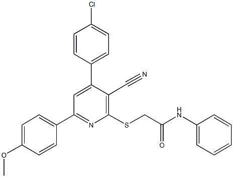 332385-37-2 2-{[4-(4-chlorophenyl)-3-cyano-6-(4-methoxyphenyl)-2-pyridinyl]sulfanyl}-N-phenylacetamide