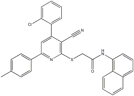 332387-99-2 2-{[4-(2-chlorophenyl)-3-cyano-6-(4-methylphenyl)-2-pyridinyl]sulfanyl}-N-(1-naphthyl)acetamide