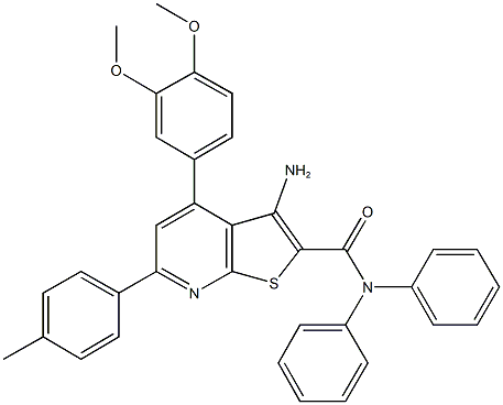 3-amino-4-(3,4-dimethoxyphenyl)-6-(4-methylphenyl)-N,N-diphenylthieno[2,3-b]pyridine-2-carboxamide|