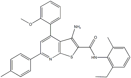 3-amino-N-(2-ethyl-6-methylphenyl)-4-(2-methoxyphenyl)-6-(4-methylphenyl)thieno[2,3-b]pyridine-2-carboxamide|