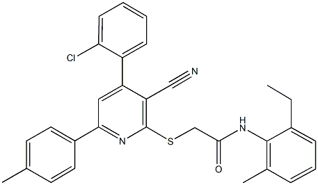 2-{[4-(2-chlorophenyl)-3-cyano-6-(4-methylphenyl)-2-pyridinyl]sulfanyl}-N-(2-ethyl-6-methylphenyl)acetamide|