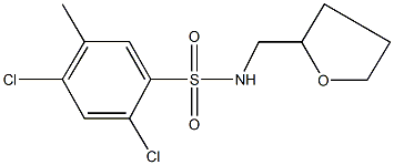 2,4-dichloro-5-methyl-N-(tetrahydro-2-furanylmethyl)benzenesulfonamide 化学構造式
