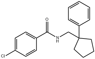 4-chloro-N-[(1-phenylcyclopentyl)methyl]benzamide,332392-11-7,结构式