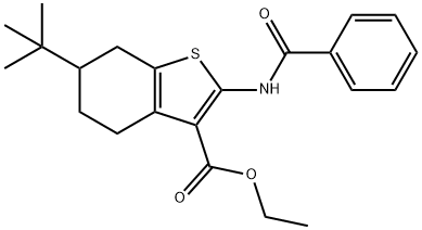 ethyl 6-(1,1-dimethylethyl)-2-[(phenylcarbonyl)amino]-4,5,6,7-tetrahydro-1-benzothiophene-3-carboxylate Structure