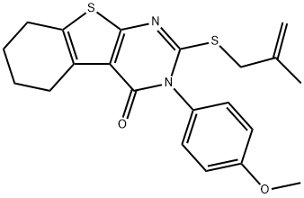 3-(4-methoxyphenyl)-2-[(2-methyl-2-propenyl)sulfanyl]-5,6,7,8-tetrahydro[1]benzothieno[2,3-d]pyrimidin-4(3H)-one 化学構造式