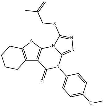 4-(4-methoxyphenyl)-1-[(2-methyl-2-propenyl)sulfanyl]-6,7,8,9-tetrahydro[1]benzothieno[3,2-e][1,2,4]triazolo[4,3-a]pyrimidin-5(4H)-one 结构式