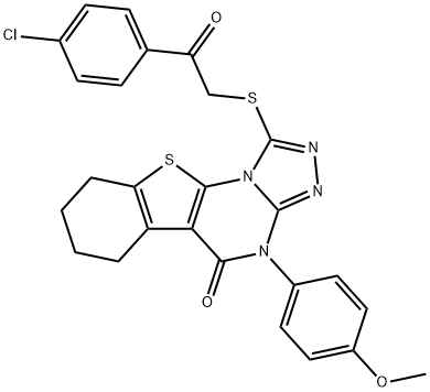 1-{[2-(4-chlorophenyl)-2-oxoethyl]sulfanyl}-4-(4-methoxyphenyl)-6,7,8,9-tetrahydro[1]benzothieno[3,2-e][1,2,4]triazolo[4,3-a]pyrimidin-5(4H)-one Structure
