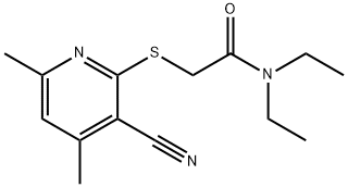 2-[(3-cyano-4,6-dimethyl-2-pyridinyl)sulfanyl]-N,N-diethylacetamide,332393-82-5,结构式