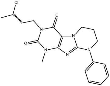 3-(3-chloro-2-butenyl)-1-methyl-9-phenyl-6,7,8,9-tetrahydropyrimido[2,1-f]purine-2,4(1H,3H)-dione|