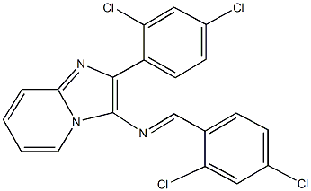 N-(2,4-dichlorobenzylidene)-N-[2-(2,4-dichlorophenyl)imidazo[1,2-a]pyridin-3-yl]amine Struktur