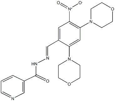 N'-[5-nitro-2,4-di(4-morpholinyl)benzylidene]nicotinohydrazide 结构式