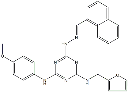 332402-15-0 1-naphthaldehyde [4-[(2-furylmethyl)amino]-6-(4-methoxyanilino)-1,3,5-triazin-2-yl]hydrazone