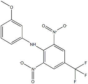 N-(3-methoxyphenyl)-2,6-dinitro-4-(trifluoromethyl)aniline Struktur