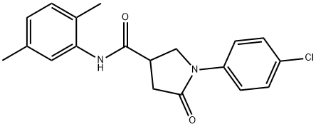 1-(4-chlorophenyl)-N-(2,5-dimethylphenyl)-5-oxo-3-pyrrolidinecarboxamide 结构式