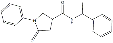 5-oxo-1-phenyl-N-(1-phenylethyl)-3-pyrrolidinecarboxamide Structure