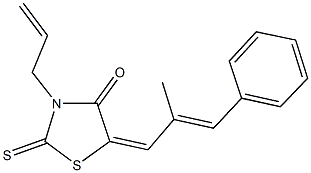 3-allyl-5-(2-methyl-3-phenyl-2-propenylidene)-2-thioxo-1,3-thiazolidin-4-one Structure